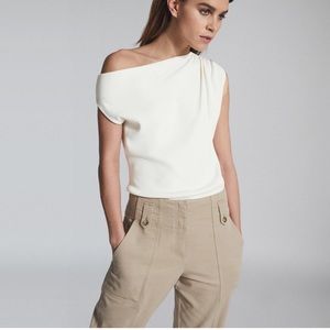 Reiss ASYMMETRIC FINE KNIT TOP